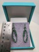 Very high quality hand made emerald on silver earrings