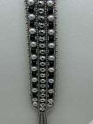 Elegant 14KT White Gold Pearl and Onyx Necklace.