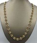 14kt Yellow gold Puffed Gucci style chain necklace