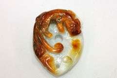 Natural Bi-color Jadeite Dragon on Coin