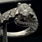 Round Brilliant cut Lab grown Diamond 14K White Gold Engagement Ring