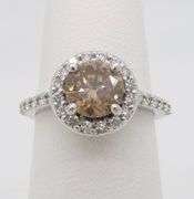 1.49CTW Chocolate Diamond Halo Ring