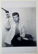Clint Eastwood Autographed Pistol 6 Shooter Vintage B/W 12x18 Photo ACOA