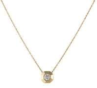 New 0.40ct Round Diamond Bezel Set Octagonal Shaped Pendant Necklace in 14K