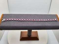 Extremely rare Oscare Friedman platinum 6.87 ctw GIA certfied 22 Burmese rubies and diamond bracelet