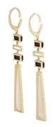 New Doves by Doron Paloma White MOP Black Onyx and 0.44ctw Diamond Dangle Earrings in 14K