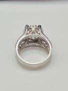 Huge 6.25 Ct Sparkling White E-F Fire Moissanite Ring