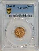 Gorgeous nearly Gem BU 1925-D $2.50 Indian Gold Piece. PCGS MS64