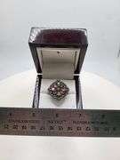 Extremely fine Victorian natural multi sapphire, diamonds ring on silver