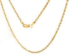 10kt Yellow gold rope chain necklace