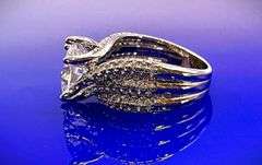 Ladies Large 4.5 Ct Sparkling White Simulated Lab Diamond Solitaire  Ring