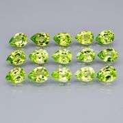 Fantastic 11.06ct 7x5mm pear cut Peridot set!