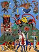 Spectacular Large Size Original Painting by Mexican Contemporary Master ROMGO