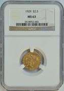 Super fresh Choice BU 1929 $2.50 Indian Gold Piece. NGC MS63