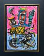 Rare All Original Mixed-Media On Paper by Romgo