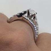 Round Brilliant cut Lab grown Diamond 14K White Gold Engagement Ring