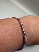 14K Rose Gold Multi Colored Sapphire Tennis Bracelet
