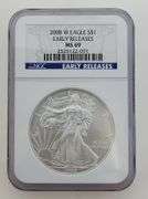 2008 W American Silver Eagle, NGC MS69 Early Releases