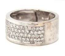 18kt White gold 1ctw diamond pave wide band