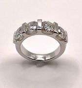 Dazzling 4.25 Ct 4 Stone White Fire Moissanite Ring
