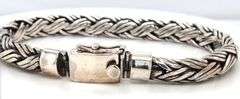 925 Sterling silver heavy braided bracelet