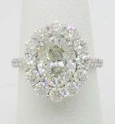 Designer Rahaminov GIA 3.84CTW Earth Mined Oval Diamond Ring