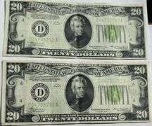 Two XF AU 1934 $20 Cleveland FRN.