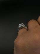 18K White Gold Princess Cut 3.21 Carat Diamond Ring