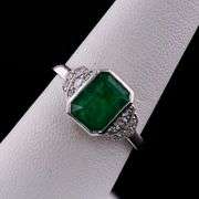PLATINUM EMERALD AND DIAMOND RING 2.55 C.T.W.
