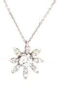 14kt White gold 0.90ctw diamond flower pendant on chain