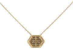 New 0.52ctw Pave Diamond Hexagonal Shaped Pendant Necklace in 14K