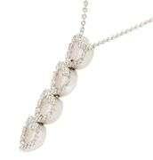 0.50ctw Diamond Open Four Heart Vertical Pendant Necklace in 18K