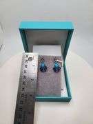 Extremely fine Victorian turquoise and diamonds with sapphire earrings