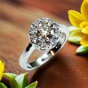 Beautiful 14 Kt White Gold Plate 3 Ct White Lab Simulated Diamond Ring