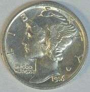 Blazing Gem BU 1916-P Mercury Dime with FSB