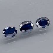 Beautifully colored 3.82ct ink blue Sapphire set