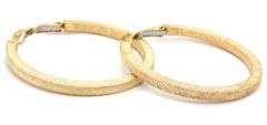 14kt Yellow gold textured hoop earrings