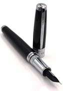 5280 Silver tone ball point pen and black fountian pen