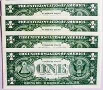 (4) Superb Crisp $1 2021 Star Replacement Notes Cleveland-Consecutive!!