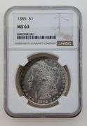 1885 Morgan Silver Dollar, NGC MS63 "Toned"