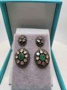 Extremely fine Victorian Emerald and diamonds earrings