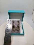 Very high quality hand made emerald and diamonds on silver earrings