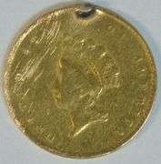 Scarce 1855 Type Two $1 Gold Piece with solder