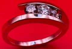 14K Rose Gold Champagne Diamond Ring of 1.05ct