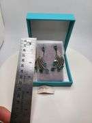 Very high quality hand made emerald and diamonds on silver earrings