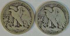 Key dates 1921-S & 1920-S Walking Liberty Half Dollar