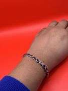 14K White Gold Oval Sapphires Tennis Bracelet