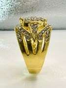 Men's 14 Kt  Yellow Gold Plate 7.75 Cttw. Lab Simulated Diamond Ring.