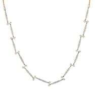 New 1.53ctw Diamond Zig Zag Bar Station Necklace in 14K