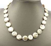 Pearl coin and gold bead necklace